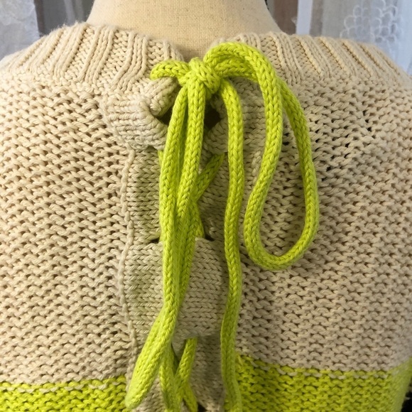 Pure handknit crisscross back sweater SZ S  knit - Picture 6 of 9